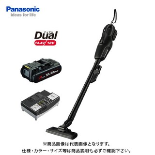 パナソニック(Panasonic)の新品 パナソニック 工事用 充電コードレスクリーナー ブラック Dual 18V(掃除機)