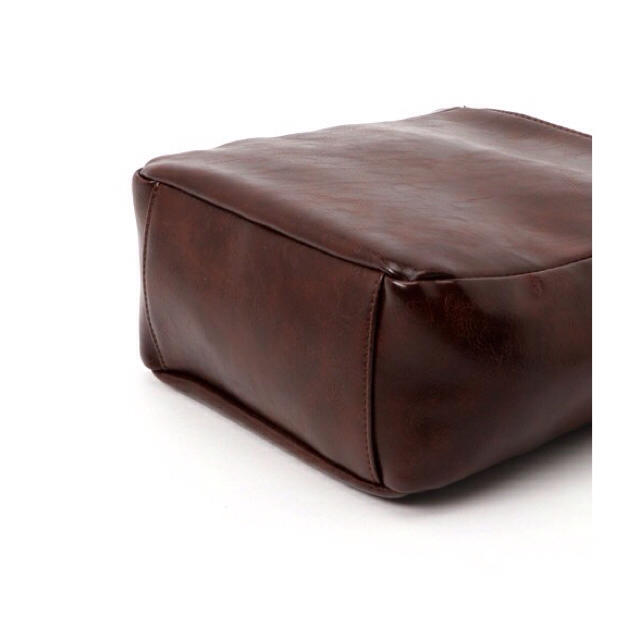 SM2(サマンサモスモス)の新品同様★合皮スクエアショルダーバッグ★ブラウン茶色 レディースのバッグ(ショルダーバッグ)の商品写真
