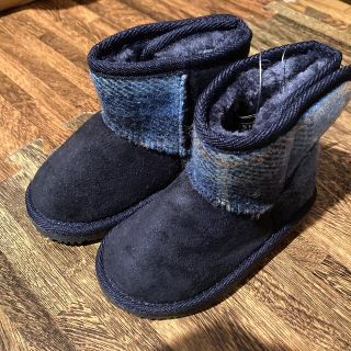 ハリスツイード(Harris Tweed)のbaiya 新品 ハリスツイード ベビー ブーツ 靴 14 チェック 紺色 ブル(ブーツ)