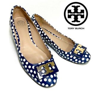 トリーバーチ(Tory Burch)のレアモデル Tory Burch トリーバーチ 5M ネイビードット柄 濃紺(ハイヒール/パンプス)