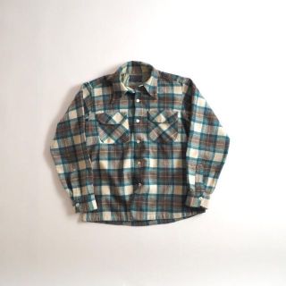 ペンドルトン(PENDLETON)のペンドルトン　USA製　ウールシャツ　長袖　チェック柄　ブルー　美品(シャツ)