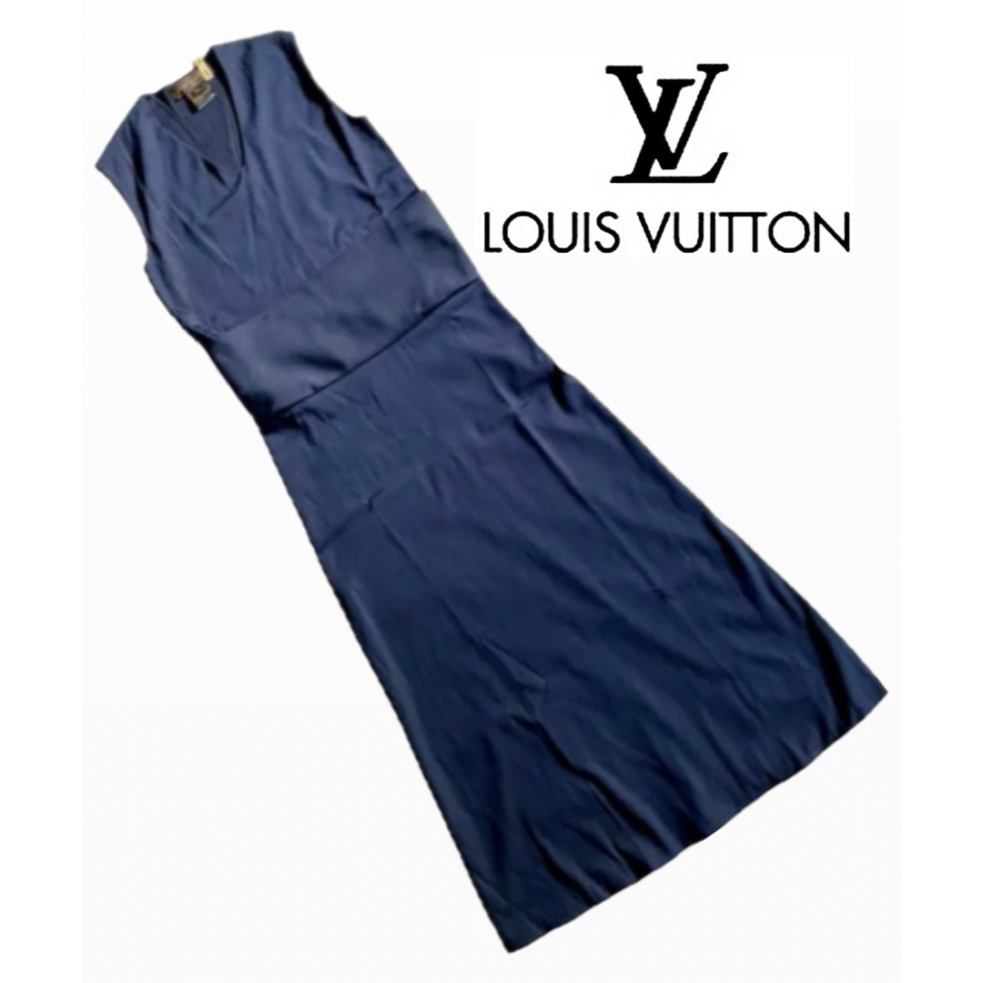 LOUIS VUITTON - ◆ルイヴィトン◆シルクドレス◆ネイビー◆36◆国内直営店購入◆超美品