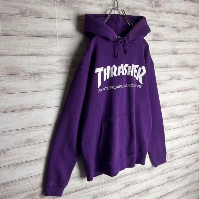 希少カラー】THRASHER センターロゴ 入手困難 パーカー 正規品 L