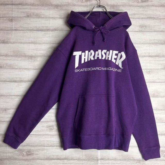 希少カラー】THRASHER センターロゴ 入手困難 パーカー 正規品 L