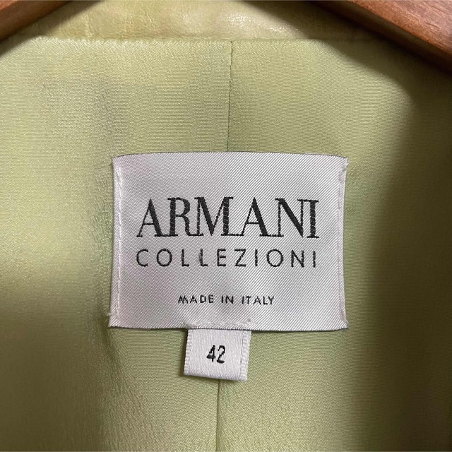 Armani(アルマーニ)のアルマーニ レザージャケット 革 ブルゾン 42 レディースのジャケット/アウター(ライダースジャケット)の商品写真