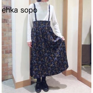 エヘカソポ(ehka sopo)のehka sopo ベロア花柄スカート ロングスカート(ロングスカート)