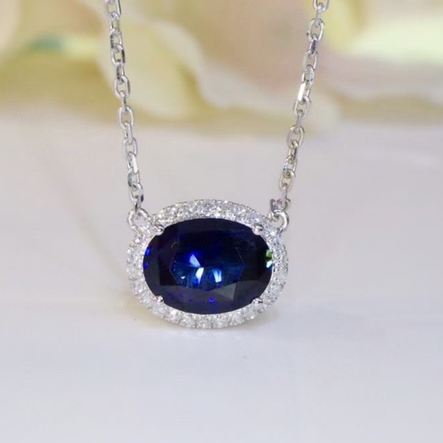 福袋特集 2022 ダイヤ 天然ロイヤルブルーサファイア ネックレス1.86ct