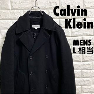 カルバンクライン(Calvin Klein)のカルバンクライン　ピーコート　ウールコート　ブラック　メンズLサイズ相当(ピーコート)