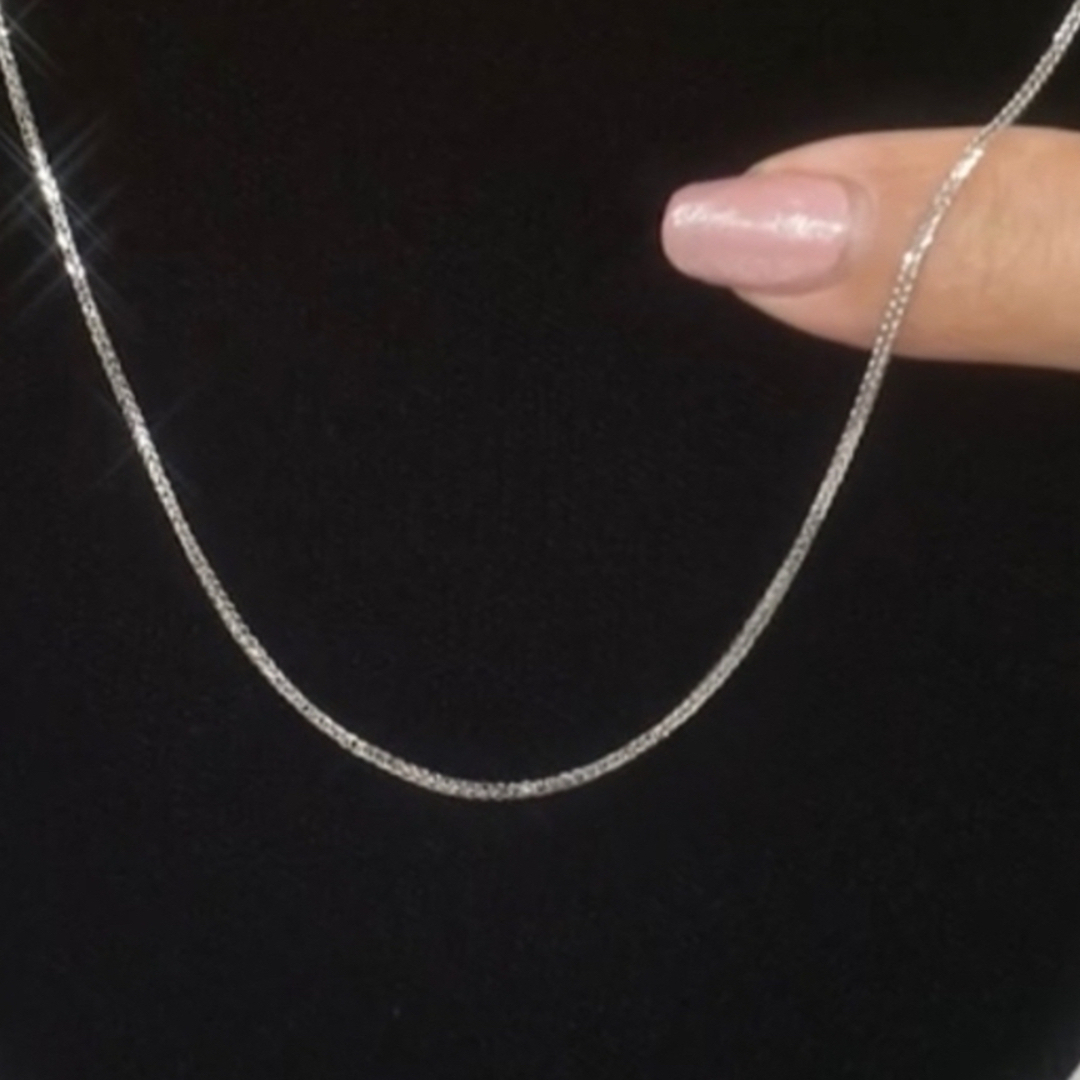 ♡ 純プラチナネックレス 60cm シャイニーカットスピガチェーン-