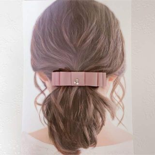 パール付シンプルリボンバレッタ(バレッタ/ヘアクリップ)