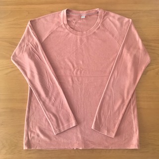ユニクロ(UNIQLO)のユニクロ ヒートテックストレッチフリースクルーネックT ピンク(Tシャツ(長袖/七分))
