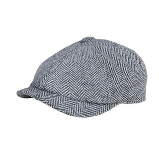 匿名配送 キャスケット メンズ ハンチング帽 グレー M ベレー帽 クラシック(ハンチング/ベレー帽)