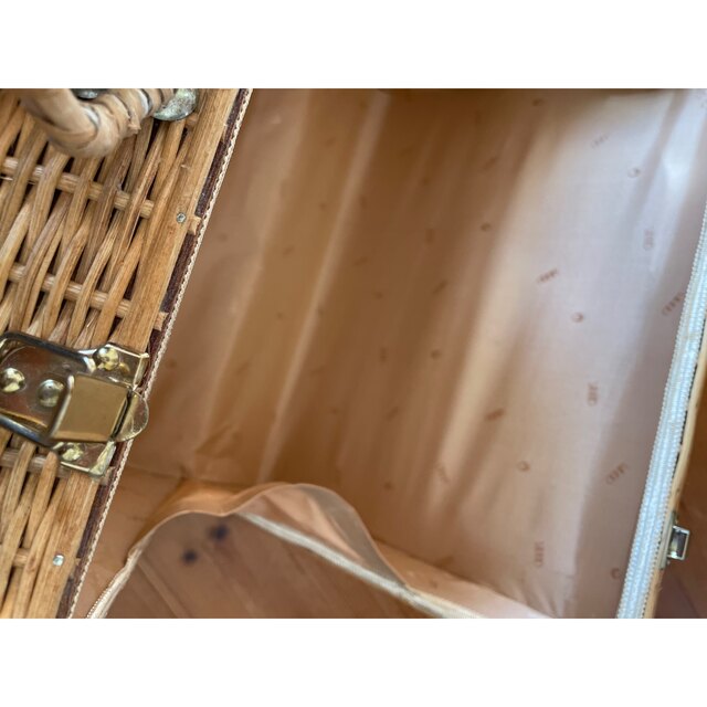 当時物 藤バスケット ラタン トランク カゴ ピクニック 革巻き 当時物 藤バスケット ラタン トランク カゴ ピクニック 革巻き