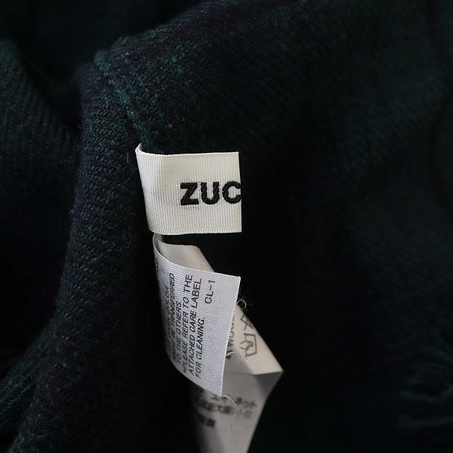 ZUCCa(ズッカ)のズッカ zucca チェック柄フリンジプルオーバーシャツ 長袖 M 緑 グリーン レディースのトップス(カットソー(長袖/七分))の商品写真