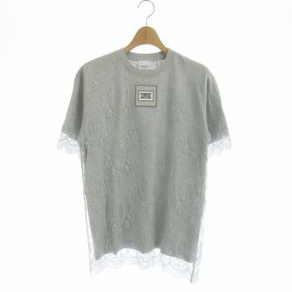 バーバリー(BURBERRY)のバーバリー ロゴ レース Tシャツ カットソー 半袖 XXS グレー(Tシャツ(半袖/袖なし))