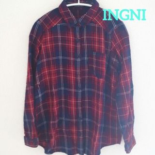 イング(INGNI)のINGNI  チェックシャツ  ロールアップシャツ  M(シャツ/ブラウス(長袖/七分))