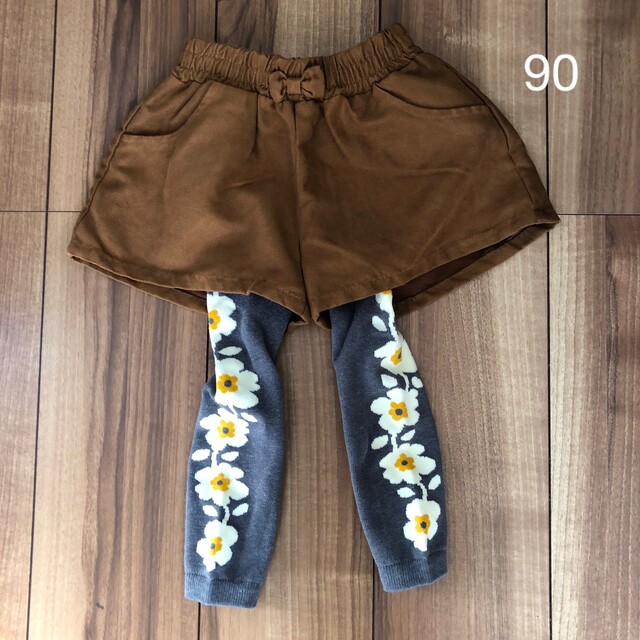 petit main(プティマイン)のスウェード調キュロット　90 キッズ/ベビー/マタニティのキッズ服女の子用(90cm~)(スカート)の商品写真