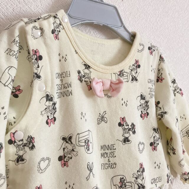 Disney(ディズニー)のディズニーミニー　フリルロンパース　パジャマ　ベビー子供服607080 キッズ/ベビー/マタニティのベビー服(~85cm)(ロンパース)の商品写真