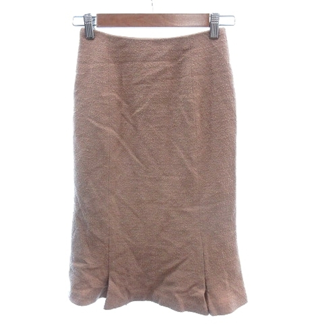 STRAWBERRY-FIELDS(ストロベリーフィールズ)のストロベリーフィールズ タイトスカート ミモレ ロング ウール 1 茶 ブラウン レディースのスカート(ロングスカート)の商品写真