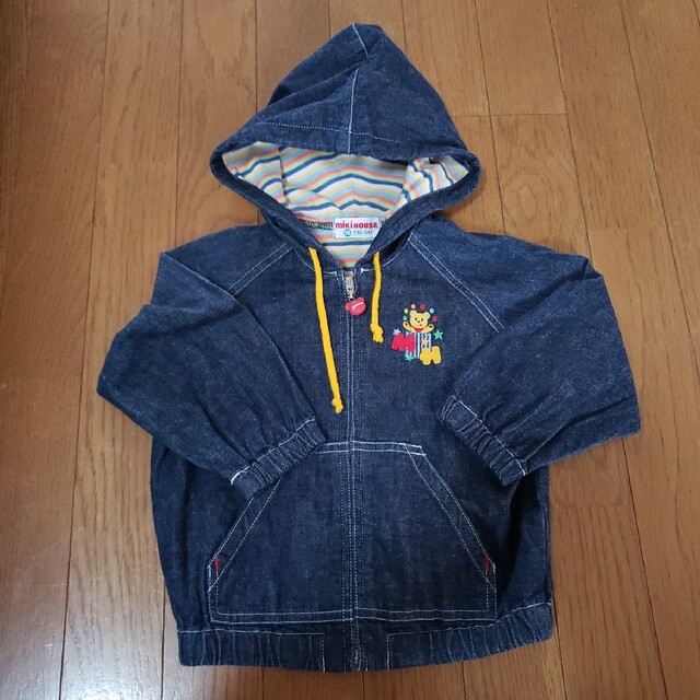 mikihouse(ミキハウス)のミキハウス デニム アウター 美品 90cm キッズ/ベビー/マタニティのキッズ服男の子用(90cm~)(ジャケット/上着)の商品写真