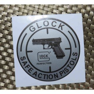 NM銀円型ST新品グロックGlockオーストリア　ステッカー　シール防水■激シブ(その他)