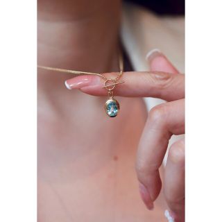 アクアマリンカジュアルネックレスk18の通販 by 天然ダイヤモンド