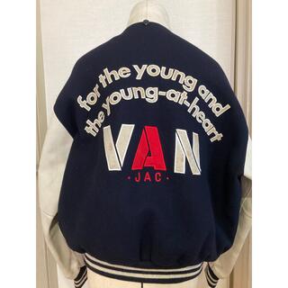 VAN Jacket - 80s 当時物 vintage□VAN JAC ヴァン□袖革 レザー 