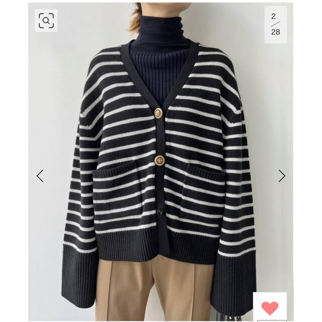 L'Appartement DEUXIEME CLASSE(アパルトモンドゥーズィエムクラス)のL'Appartement GOLD BUTTON V/N CARDIGAN レディースのトップス(カーディガン)の商品写真