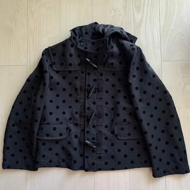 COMME des GARCONS(コムデギャルソン)のギャルソン　ドット　水玉　ショート　ダッフルコート　M レディースのジャケット/アウター(ダッフルコート)の商品写真