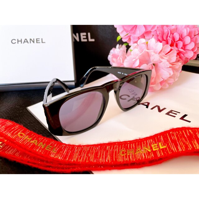 箱リボンショッパー付】CHANEL シャネル ココ マトラッセ調 サングラス