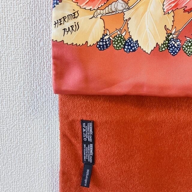 極美品!HERMES マフラー(シルク×アンゴラ) ショール ストール 極美品!HERMES マフラー(シルク×アンゴラ) ショール ストール