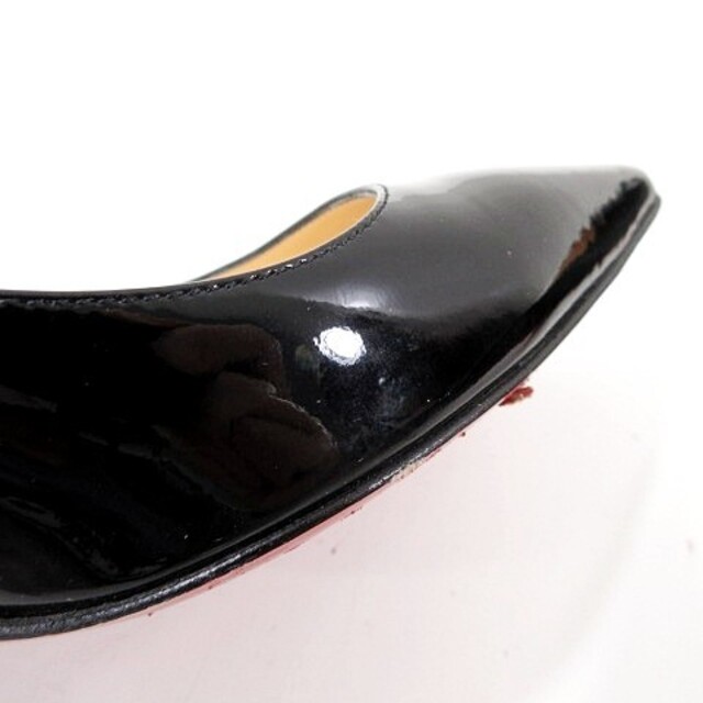 Christian Louboutin(クリスチャンルブタン)のクリスチャンルブタン パテントレザー パンプス ポインテッドトゥ 37 黒 レディースの靴/シューズ(ハイヒール/パンプス)の商品写真