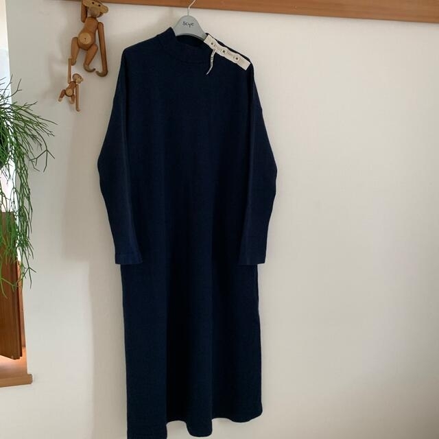 45R(フォーティファイブアール)の45R フェルトKNIT TURTLENECK DRESS ネイビー レディースのワンピース(ロングワンピース/マキシワンピース)の商品写真