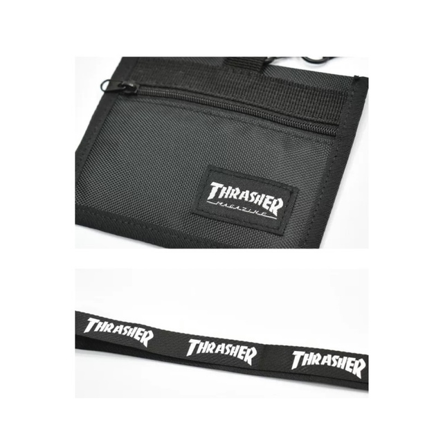 THRASHER(スラッシャー)のTHRASHER スラッシャー ネックパスケース ICカードケースブラックです。 メンズのファッション小物(名刺入れ/定期入れ)の商品写真