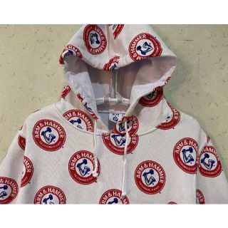 HUF - ＊ハフ HUF ARM&HAMMER 総柄 スウェット プルオーバーパーカー L