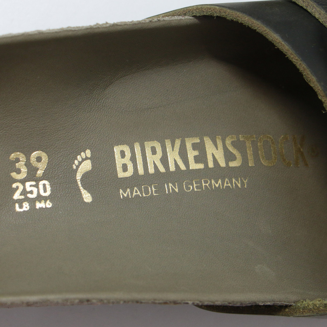 BIRKENSTOCK ビルケンシュトック サンダル 靴 シューズ カーキ グリーン 緑 フラット コンフォート ワンストラップ バックル マドリッド ベーシック レザー サイズ：24.5cm 39 【レディース】 4