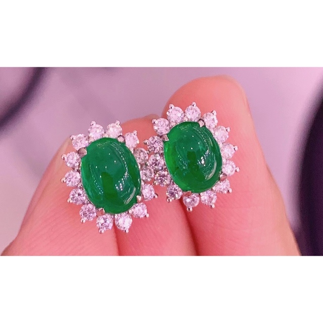 流行に エメラルド ⭐天然 3.02ct k18 ピアス ダイヤ ピアス