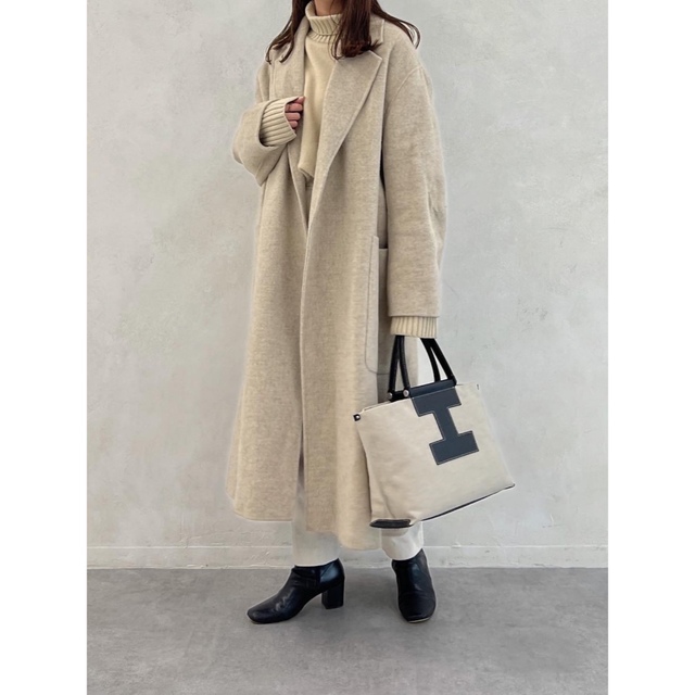 Wool Over Coat ECRU 38レディース