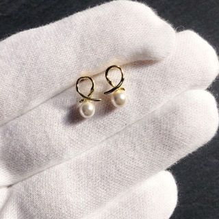 A507【純銀製⭐】ピアス 1粒 パール 小ぶり シンプル 上品 K18YG