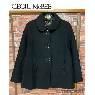 セシルマクビー(CECIL McBEE)のCECIL McBEE セシルマクビー Aライン ハーフ コート リボン 黒(その他)