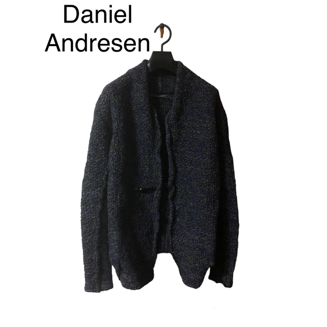 ブルー×グレー×ホワイト素材Daniel Andresen ニットカーディガン