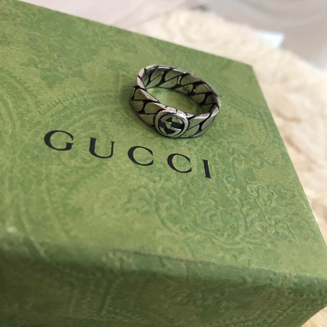 Gucci(グッチ)の☆超美品☆グッチ　インターロッキングG　ワイド　リング　Ag925　シルバー メンズのアクセサリー(リング(指輪))の商品写真