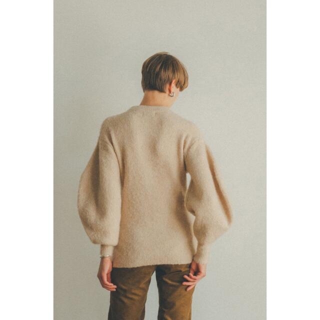 CLANE ROUND SLEEVE MOHAIR KNIT TOPS 1