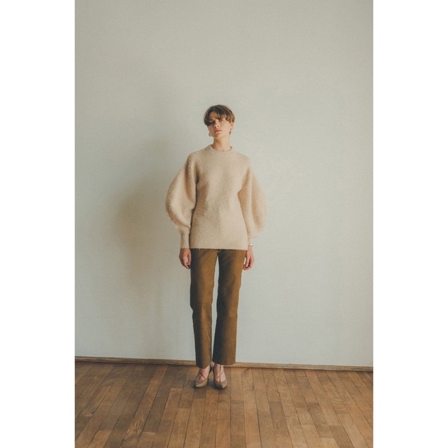 CLANE ROUND SLEEVE MOHAIR KNIT TOPS 2