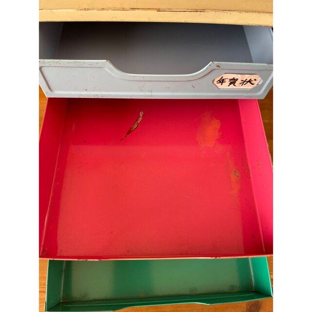 カラフル レトロポップ スチール 小引き出し レターケース 書類ケース
