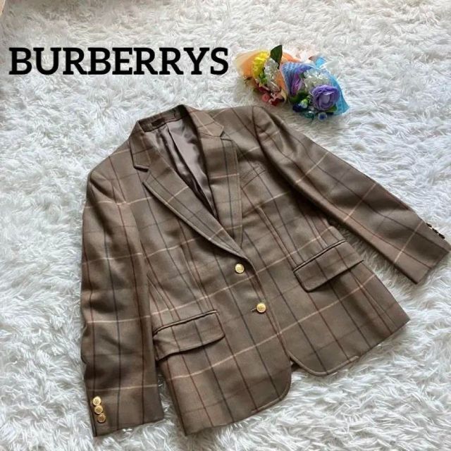 希少!BURBERRYS テーラードジャケット ノバチェック 玉虫 金ボタン