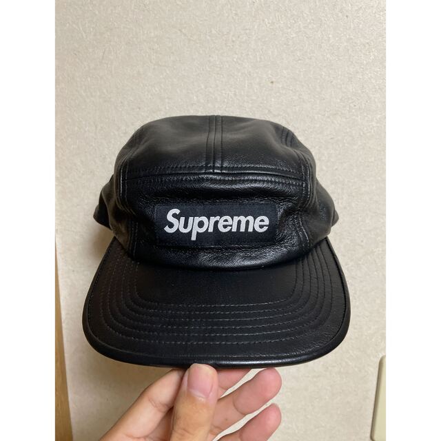 supreme camp cap leatherキャップ