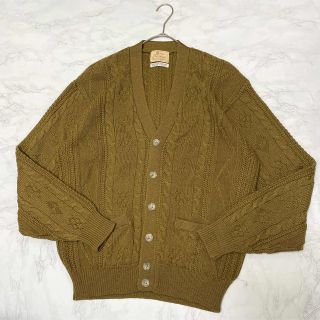 カーディガン シンプル セーター 厚手 レトロ 古着 希少 編み込み 奇抜