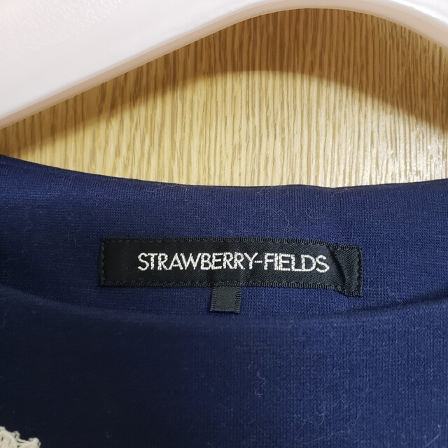 STRAWBERRY-FIELDS(ストロベリーフィールズ)の【日本製】 STRAWBERRY FIELDS レースリボン トップス 7分袖 レディースのトップス(カットソー(長袖/七分))の商品写真