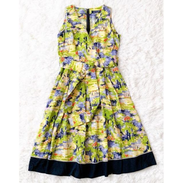 美品♪エムズグレイシー MS GRACY ガーデンフラワーワンピース 38 M